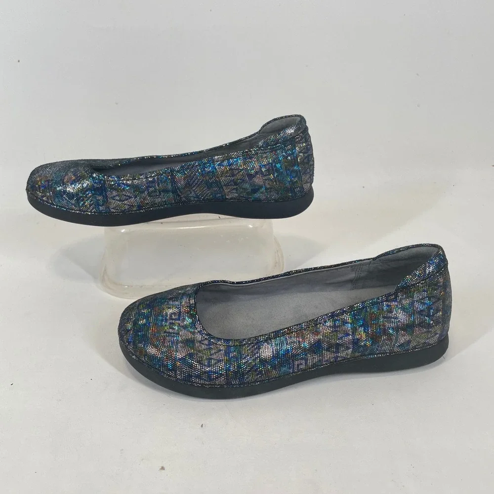 Alegria by PG Lite Petal Ballet Flats Metallic Mosaic Leather PET-321 Size 9